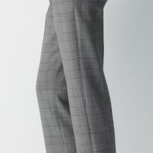 ARITZIA WILFRED GREY PLAID TROUSER PANT - Picture 2 of 4